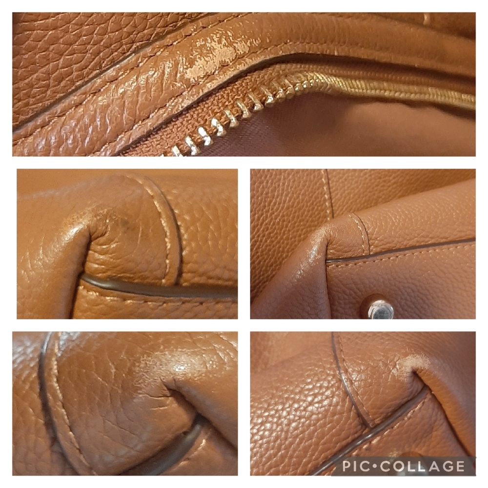 Coach Edie 31 Camel Tan Pebbled Leather Gold Tone Hardware Shoulder Bag - Picture 6 of 16
